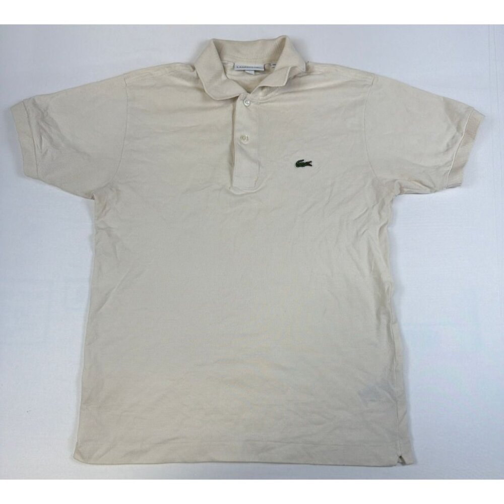 Lacoste Men US S / FR 3 Off White Classic Fit Short Sleeve Pique Polo Shirt